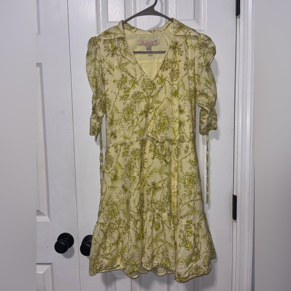 Women’s Yellow Floral Dress short sleeve formal event dance party summer winter